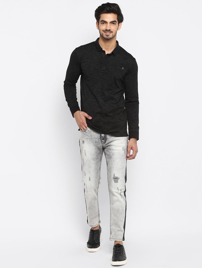 black melange collared t-shirt - 17264693 - Zoom Image - 4