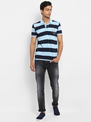 blue striped polo t-shirt - 17264697 - Standard Image - 4