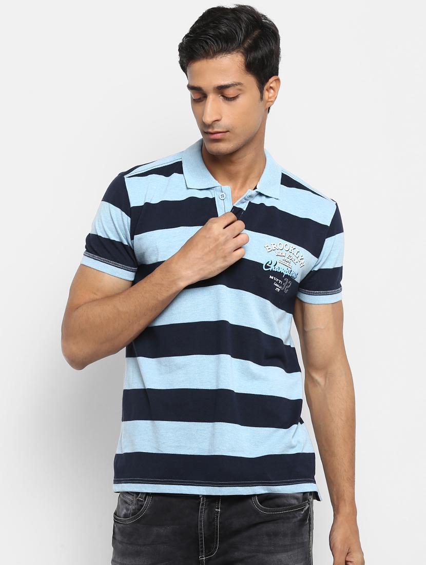 blue striped polo t-shirt - 17264697 - Zoom Image - 1