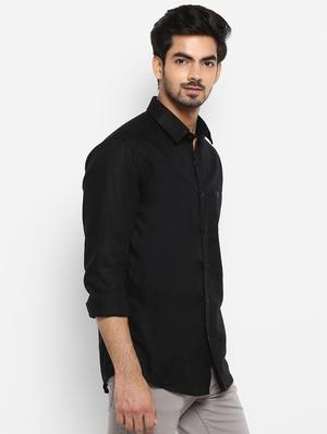 black solid casual shirt - 17264712 - Standard Image - 2