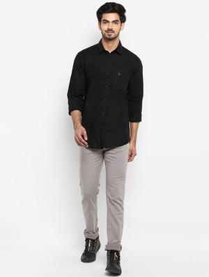 black solid casual shirt - 17264712 - Standard Image - 4