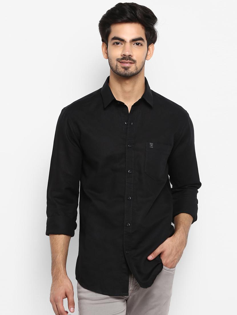black solid casual shirt - 17264712 - Zoom Image - 1