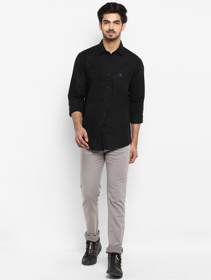 black solid casual shirt - 17264712 - Zoom Image - 4