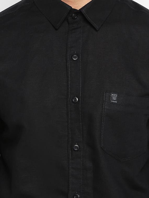 black solid casual shirt - 17264712 - Zoom Image - 5