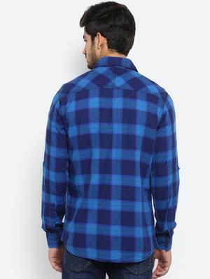 blue checkered casual shirt - 17264733 - Standard Image - 3