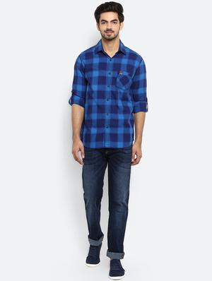 blue checkered casual shirt - 17264733 - Standard Image - 4