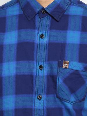 blue checkered casual shirt - 17264733 - Standard Image - 5