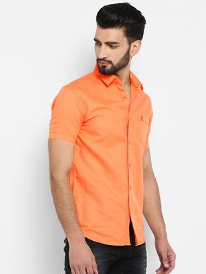 orange solid casual shirt - 17264738 - Standard Image - 2
