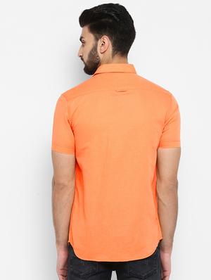 orange solid casual shirt - 17264738 - Standard Image - 3
