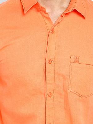 orange solid casual shirt - 17264738 - Standard Image - 5