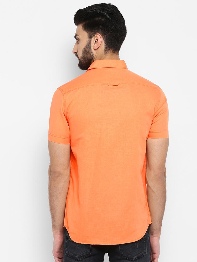 orange solid casual shirt - 17264738 - Zoom Image - 3