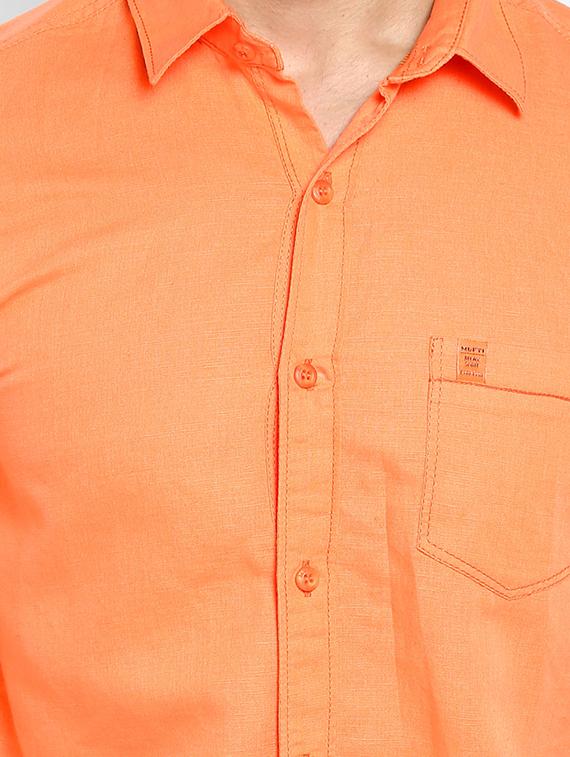 orange solid casual shirt - 17264738 - Zoom Image - 5