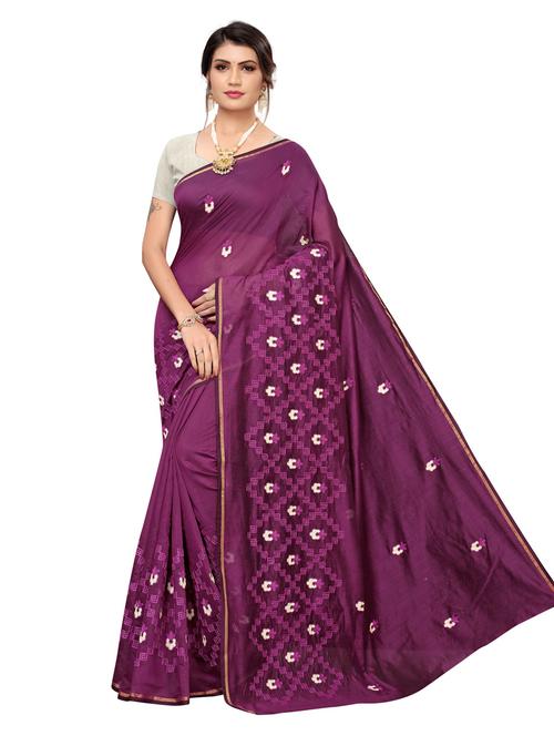 tonal embroidered saree with blouse - 17264907 - Very Small Image - 1