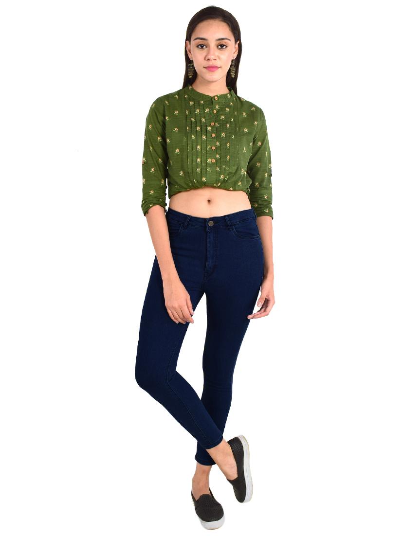 high rise ankle length jeans - 17265039 - Zoom Image - 4