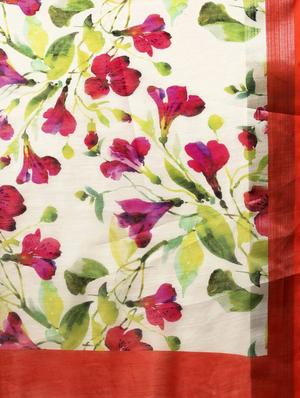 floral printed saree with blouse - 17265092 - Standard Image - 4