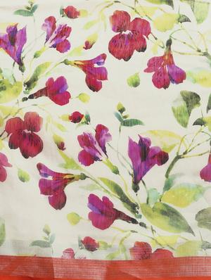 floral printed saree with blouse - 17265092 - Standard Image - 5