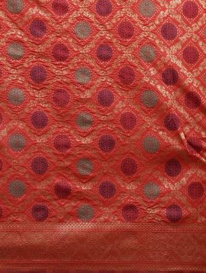 self design banarasi saree with blouse - 17265105 - Standard Image - 5