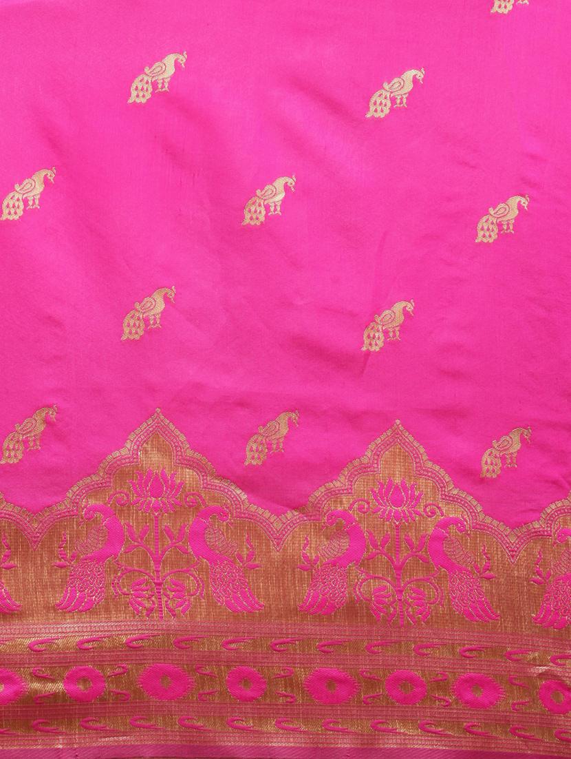 self design banarasi saree with blouse - 17265114 - Zoom Image - 5
