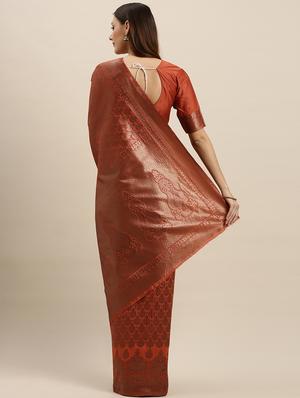 self design banarasi saree with blouse - 17265115 - Standard Image - 2