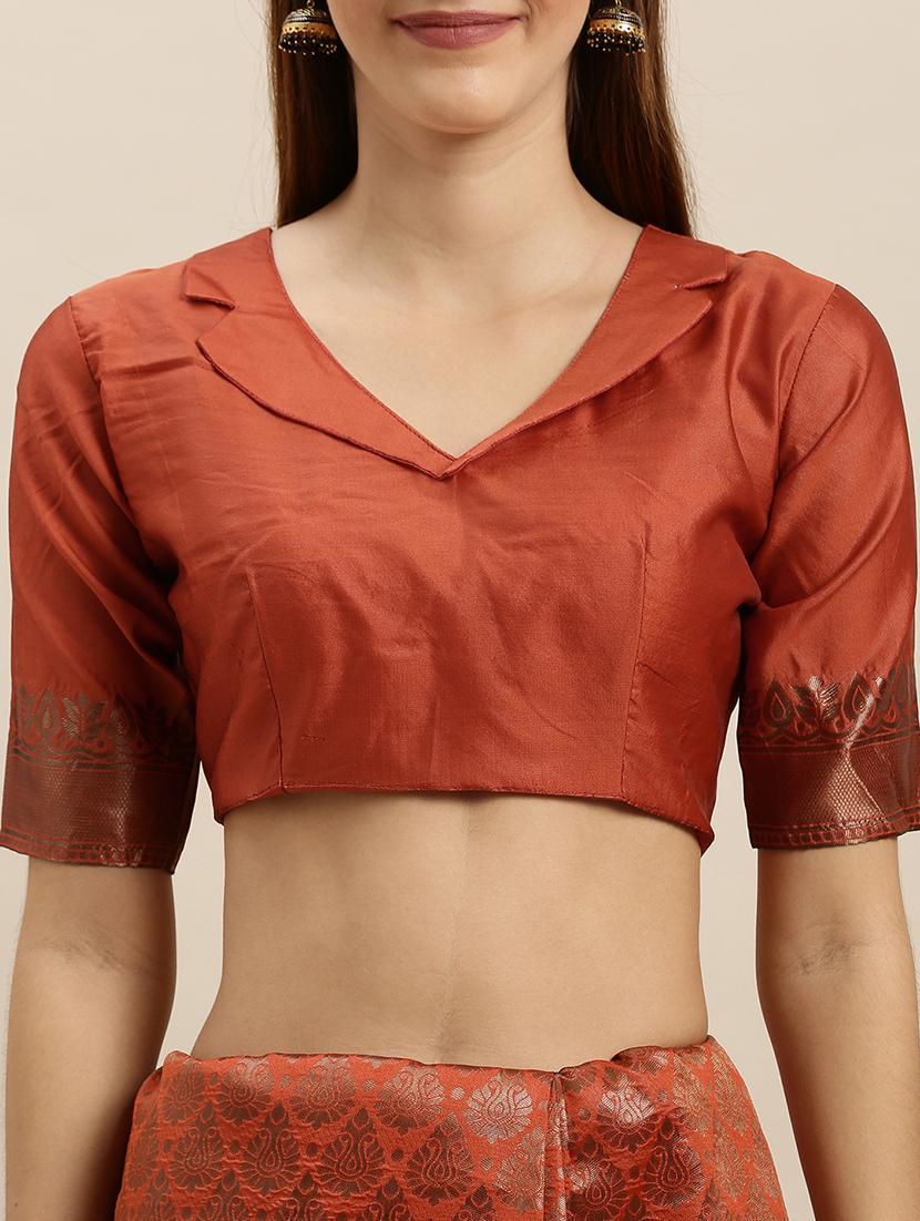 self design banarasi saree with blouse - 17265115 - Zoom Image - 3