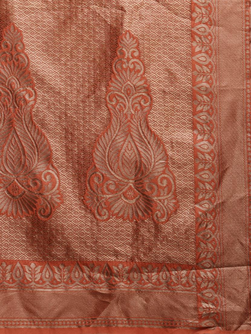 self design banarasi saree with blouse - 17265115 - Zoom Image - 4