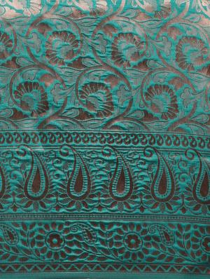 teal banarasi saree with blouse - 17265123 - Standard Image - 5