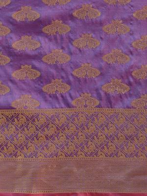 self design banarasi saree with blouse - 17265151 - Standard Image - 4