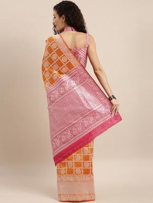 self design patola saree with blouse - 17265154 - Standard Image - 2