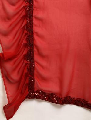 ruffle fusion saree with blouse - 17265173 - Standard Image - 5