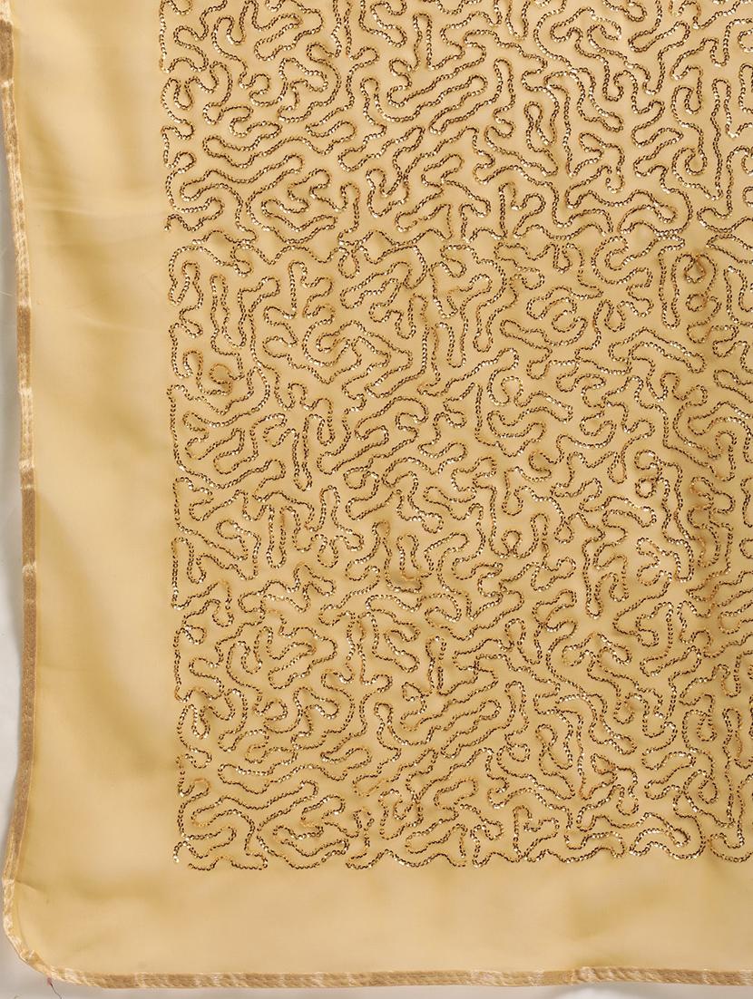 solid sequin saree with blouse - 17265185 - Zoom Image - 4