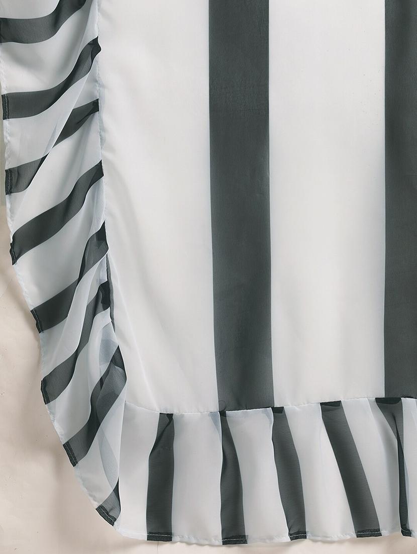 striped printed saree with blouse - 17265192 - Zoom Image - 4
