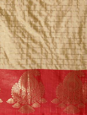 checkered banarasi saree with blouse - 17265194 - Standard Image - 6