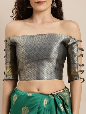 self design banarasi saree with blouse - 17265200 - Standard Image - 3