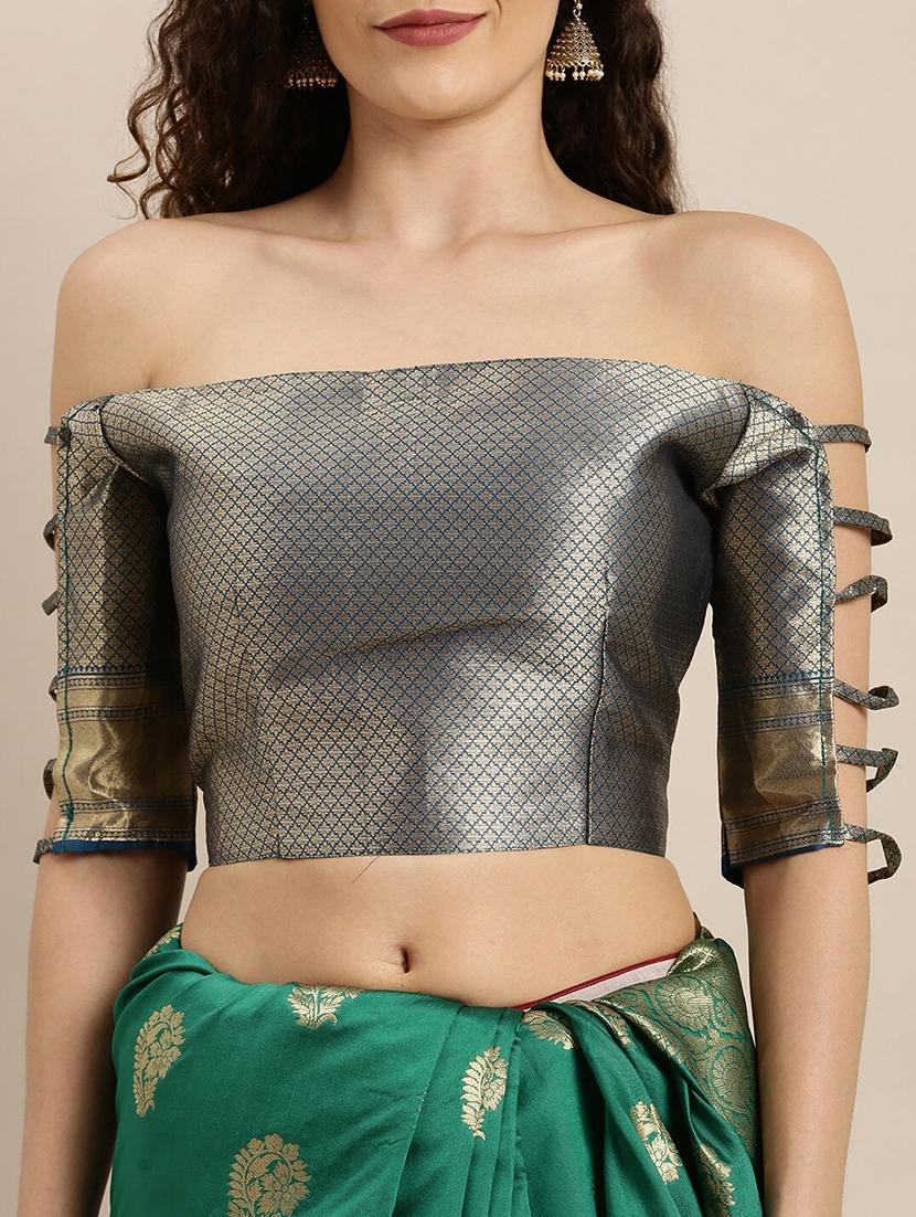 self design banarasi saree with blouse - 17265200 - Zoom Image - 3
