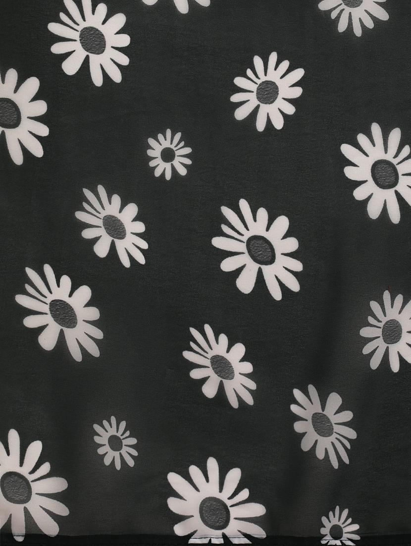 floral printed saree with blouse - 17265207 - Zoom Image - 4