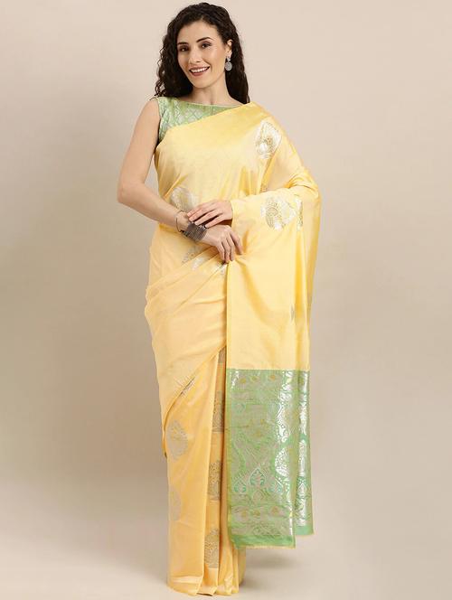 self design banarasi saree with blouse - 17265209 - Standard Image - 1