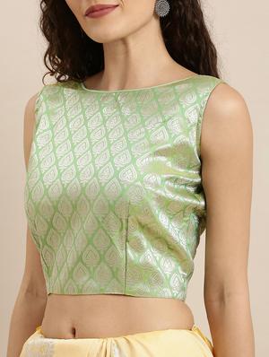 self design banarasi saree with blouse - 17265209 - Standard Image - 3