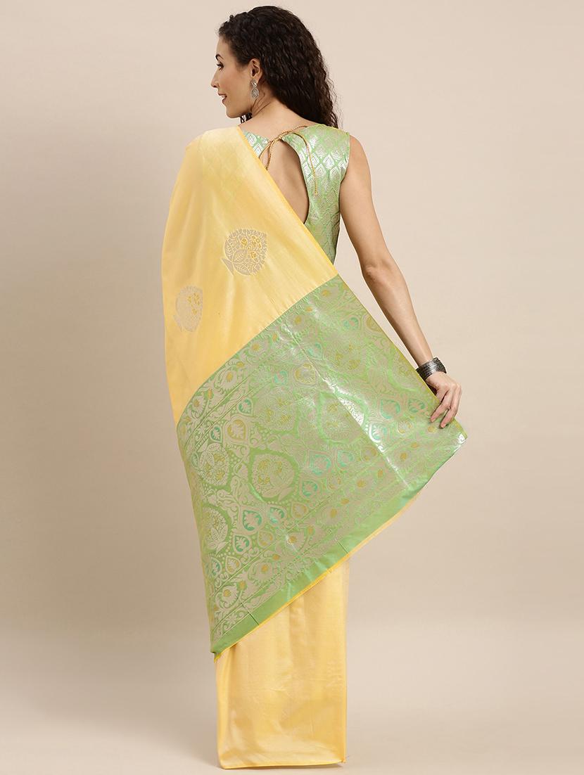 self design banarasi saree with blouse - 17265209 - Zoom Image - 2