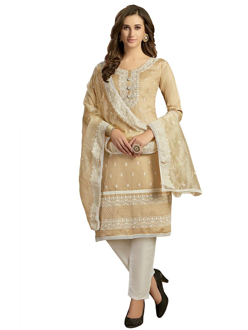 embroidered straight pant unstitched suit - 17266011 - Zoom Image - 1
