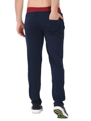 navy blue solid full length track pant - 17266043 - Standard Image - 3