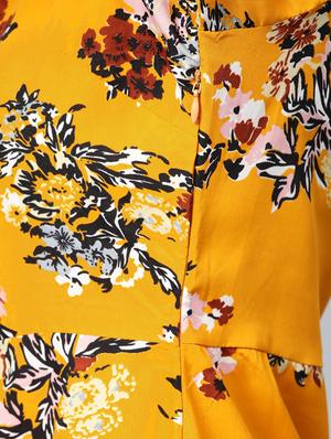 square neck floral asymmetric dress - 17266444 - Standard Image - 4