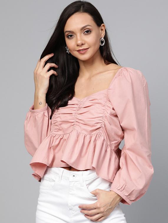 ruched crop top - 17266449 - Zoom Image - 1