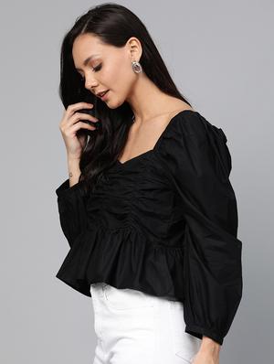 ruched crop top - 17266450 - Standard Image - 2