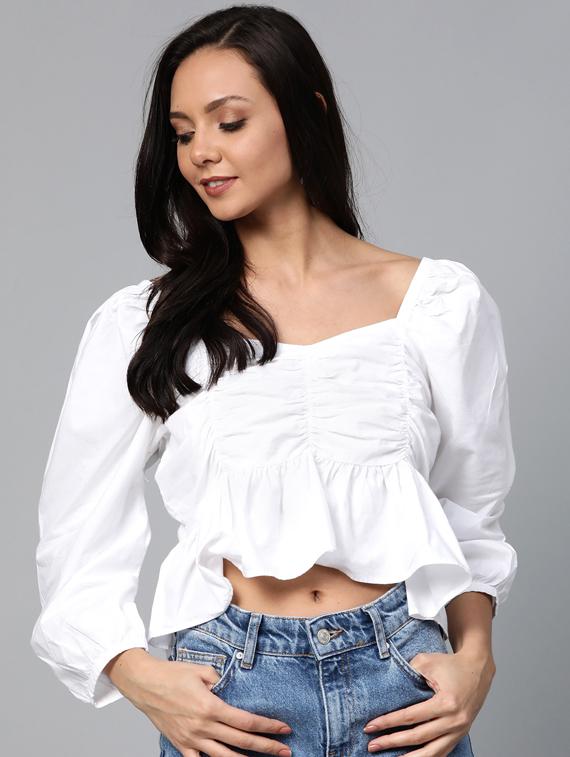 ruched crop top - 17266451 - Zoom Image - 1