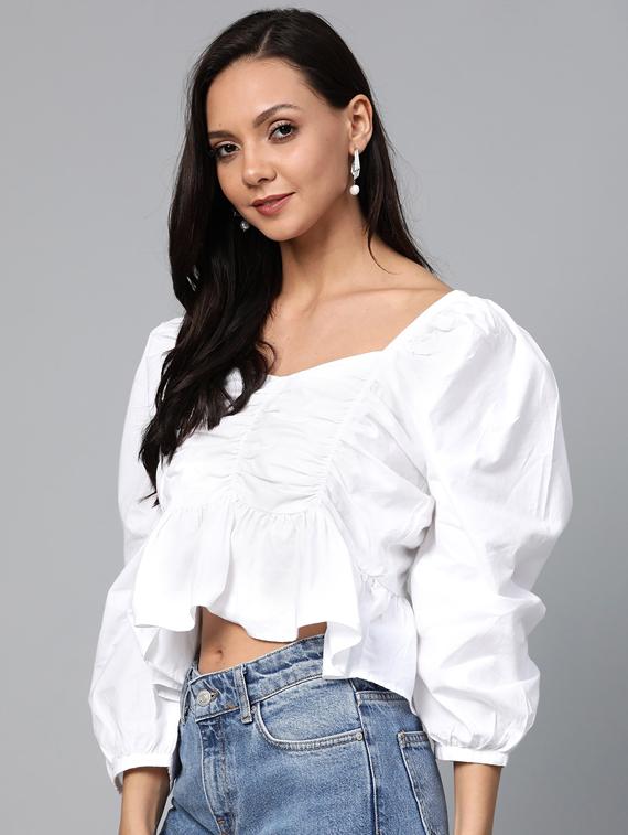 ruched crop top - 17266451 - Zoom Image - 2