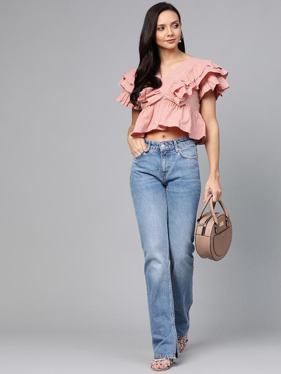gathered hem frill top - 17266452 - Zoom Image - 4