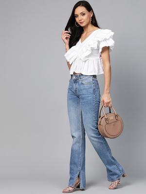 gathered hem frill top - 17266453 - Standard Image - 4