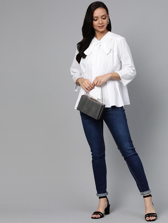 tie up neck classic top - 17266454 - Zoom Image - 4