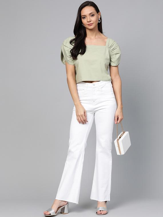 square neck crop top - 17266458 - Zoom Image - 4