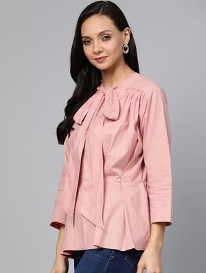 tie up neck solid top - 17266461 - Standard Image - 2